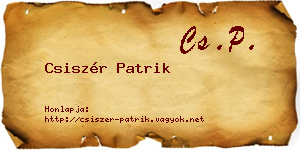 Csiszér Patrik névjegykártya