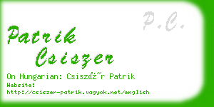 patrik csiszer business card